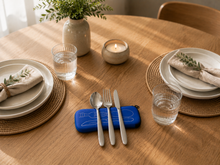 Load image into Gallery viewer, 3 Piece Lightweight Stainless Steel Travel / Camping Cutlery Set and Case