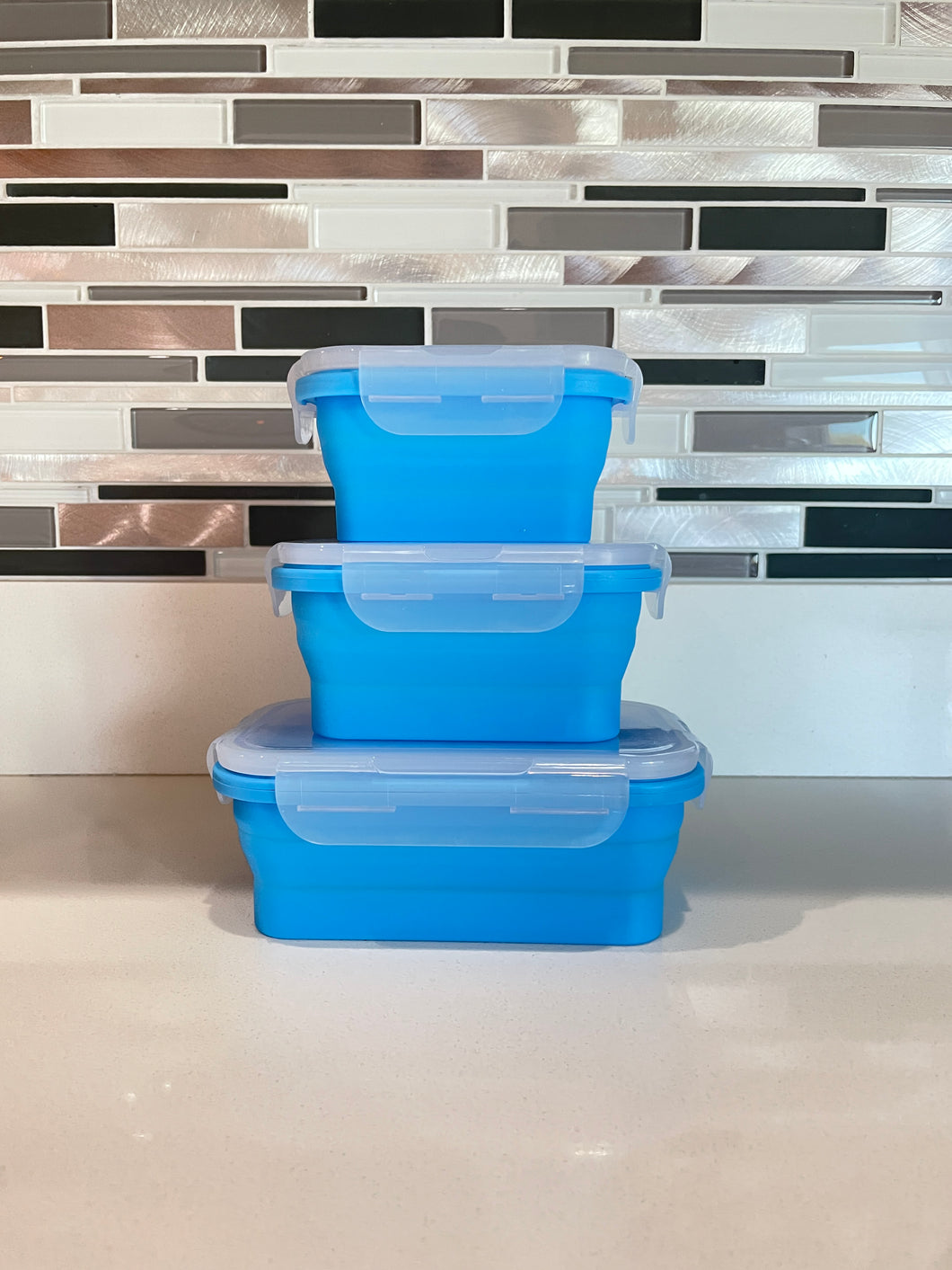 Collapsible Silicone Food Storage Container Combo pack(3 units)