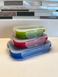 Collapsible Silicone Food Storage Container Combo pack(3 units)